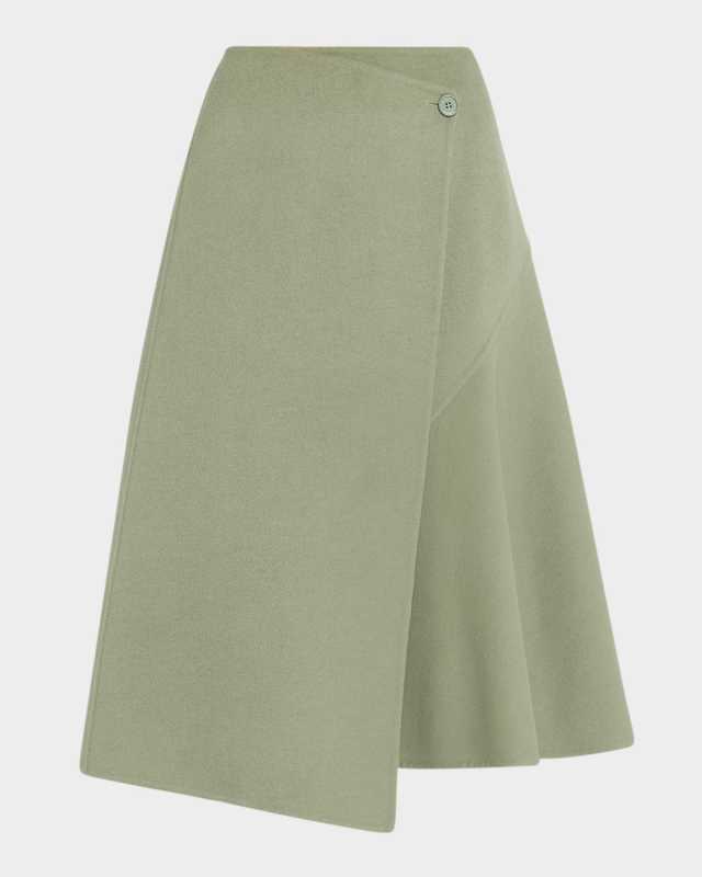 Double-Faced Draped Wrap Skirt
